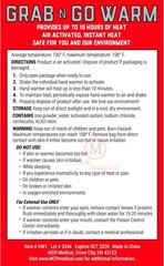 MCR Medical Grab-N-Go Warm Hand Warmer, pack of 10
