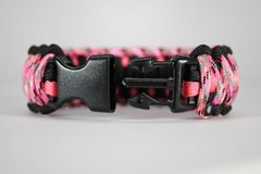 550 Paracord Survival Bracelet King Cobra Black/Pink/Pink Camo «Made in the USA»