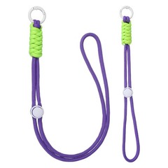 1Set Heavy Duty Paracord Keychain Lanyard for Keys , Deep Purple/Green/White