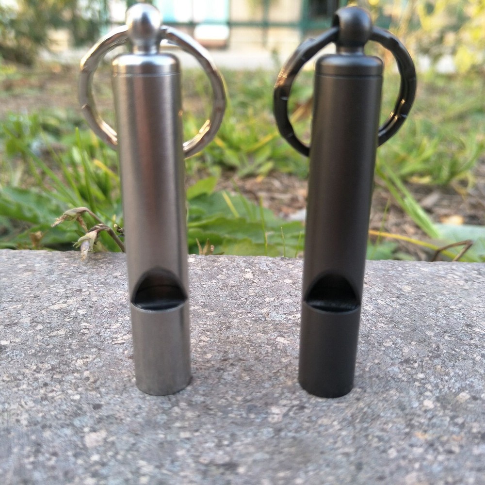 2 PCS Emergency Hiking Camping Survival Stainless Steel Loud Whistle with Key…