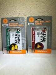 UST Learn & Live – Fire Building PLUS Survival Fishing Cards- – NEW