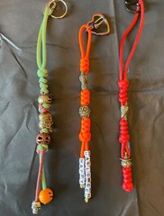 Paracord Keychain or knife lanyard. Bag, backpack, zipper pull. Halloween theme