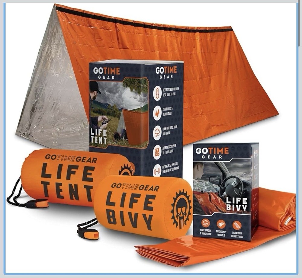 Go Time Gear Life Tent & Life Bivy Survival Kit Waterproof Windproof Orange