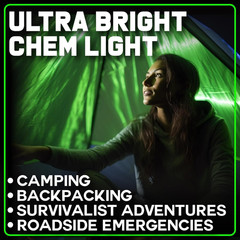 Partysticks Emergency Glow Sticks – 12 Ultra Bright Individually Wrapped Militar