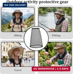 Mosquito Net, 2 Pack Mosquito Head Net for Insect, Ultra Large and Long Mesh Net