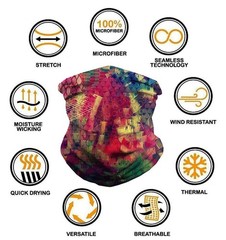 HCMY 6 Pack Neck Gaiters Tube UV Face Mask Bandana One Size, Multicolor