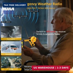 Emergency Radio with 4 Charging Cables, 22000mWh AM FM NOAA Weather Radio, Flash