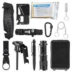 Emergency Survival Gear Kit 12-in-1 – Outdoor Adventure Equipment with LED