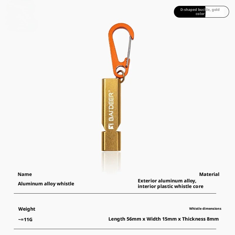 2PcsPortable Emergency Survival Whistle Aluminum Alloy High Decibel With Lanyard