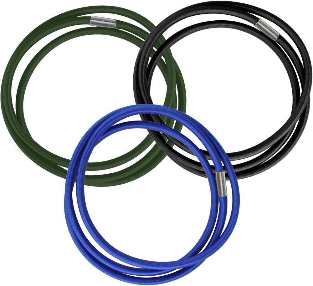 3 Pack Trash Can Bands Small(13-30gal), 1 Pcs Black+1 Blue+1 Green