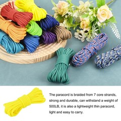 550 Paracord Rope 102ft, 4mm Thin Paracord Nylon Survival Cord Yellow