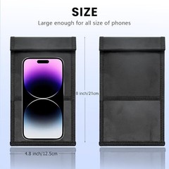 2 Pack Military Grade Faraday Bags for Smartphones | Signal Blocking; Magnetic