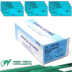 Silk 3/0 Training Suture Emergency First Aid Home Wound Treating 12 pcs