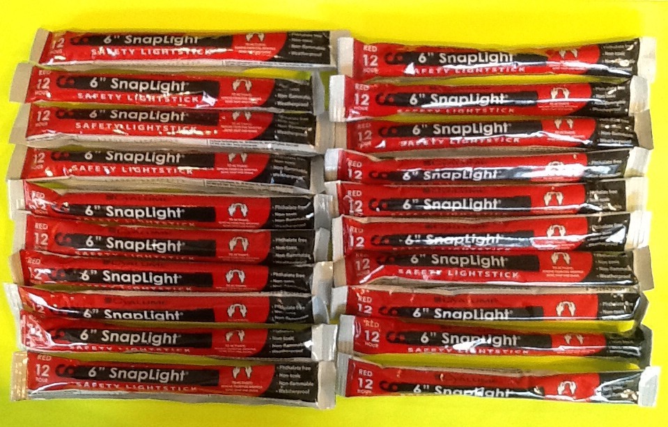 Lot Of 20 Cyalume Red 6″ Lightsticks Prepper Bug Out Bags Survival EMP EX05/2022