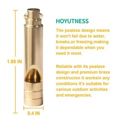 HOYUTNESS Brass Survival Whistle, 125 dB Loud Emergency 1 Pack, Yellow