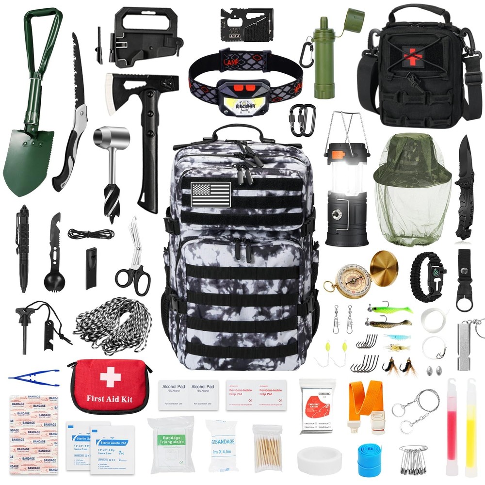 Skywod, Professional Survival Gear Set – First Aid Medium, White Camouflage