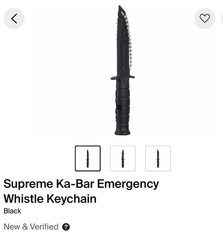 Ka-Bar Emergency Safety Whistle 100 dB Keychain Black Plastic SS26A60