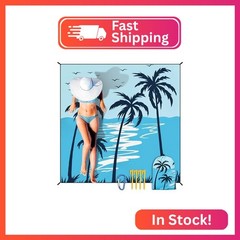 HIHOHO Waterproof Sandproof Beach Blanket Mat for 1-8 Adults, Quick Drying