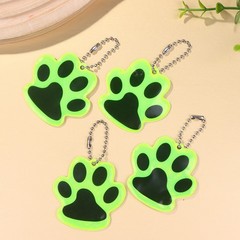 10Pcs Paw Reflective Keychain Night Safety Double-sided Reflective Bag Pendant