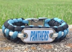 Carolina Panthers Paracord Bracelet w/ NFL Dog Tag and Metal Buckle. AWESOME!!!