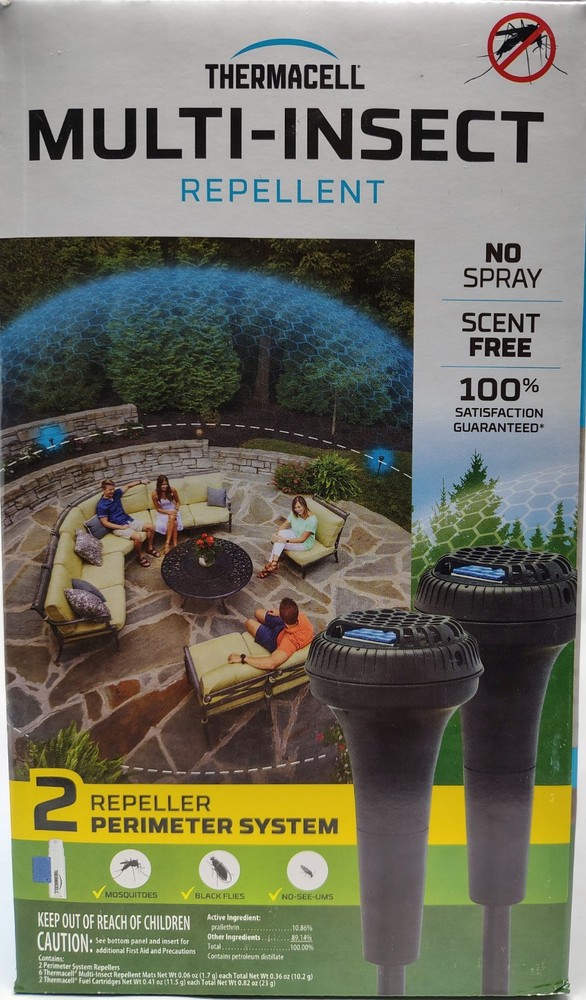 Thermacell Multi-Insect Perimeter Repeller System Mosquitos 2 In 1 Deet Free NEW