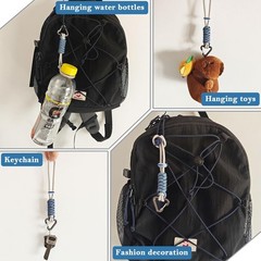 Paracord Keychain D-Ring Carabiner Clip Lanyard for Hanging Water Bottles Keys