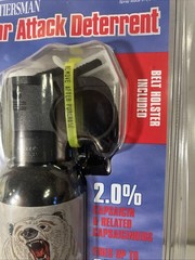 Bear Deterrent Spray Up To 35-Ft. 9.2oz. Spray w/Holster, Glow in the dark RARE