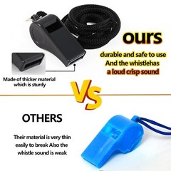 2 Pcs Plastic Whistle with Lanyard for Coaches Referees Officials Sports