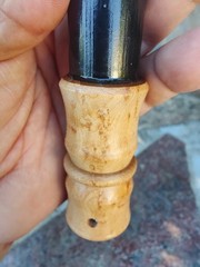 Bushcraft 5″ x 1″ ferrocerium rod with Birdseye maple wood handle | mischmetal