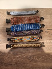LOT: (6) Paracord Survival Bracelet – Handmade Multicolor – Outdoor Camping Hike
