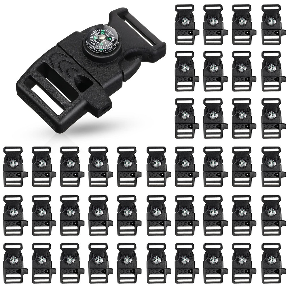 50 Pcs Compass Buckle Clips Plastic Paracord Buckles Bracelets Accessories for