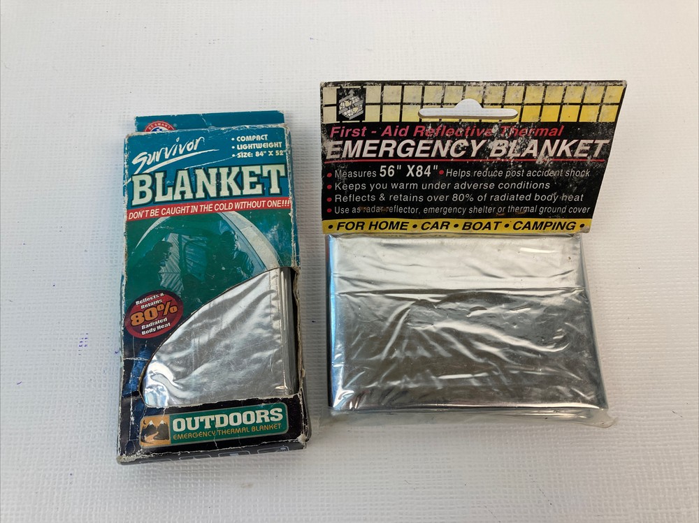Vintage Emergency Survival Blanket Thermal Blanket 52×84 & 56×84 Inches New NOS