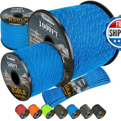 Thadavo Reflective Paracord Rope 850Ib 50/100/200/500/1000Ft 4Mm 11 Strand Para