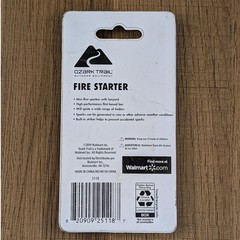Ozark Trail Fire Starter High Performance Flint Based Bar Orange Lanyard 5118