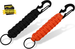 2 Pieces Carabiner Keychain Hook Paracord Keychain with Carabiner Heavy Duty Key