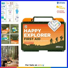 Outdoor First Aid Kit 265 Piece Camping Hiking Travel Emergency Supplies Case