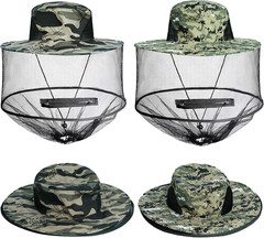 2 Pack Mosquito Head Net Hat Sun Hat Garden Bug Hat with Hidden Net Mesh for Out