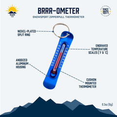 Brrr-Ometer – Snowsport Zipper Pull Thermometer for Jacket, Parka, or Backpack |