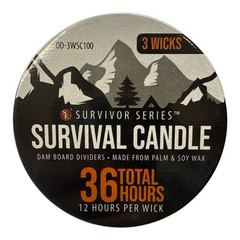 SE 3-Wick Emergency Candle, 36 Hours Long Burning Palm & Soy Wax