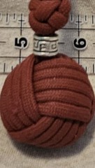 Three 1″ Monkey’s Fist Rubber Ball Combo, Twist Braid & Loop. Crimson and White