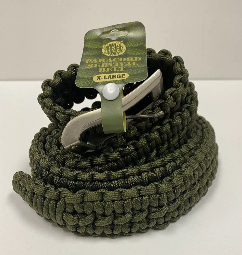 NEW Stone River Gear 500 Lb. Survival Paracord Belt Green X-Large Waist 44″-48″
