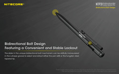 NITECORE NTP31 Pen Bolt Action Aluminum Alloy Tactical W/ Tungsten Glass Breaker
