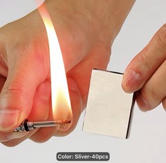 20 Pack Silver Waterproof Reusable Metal Fire Starter Kit for Camping Hiking