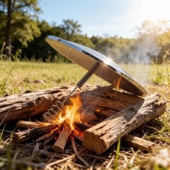 Solar Parabolic Mirror Fire Starter Emergency Survival Camping Hiking Tool Kit
