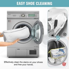 Shoe Washing Machine Bag, Laundry Bag for Washer and 2 PACK, White