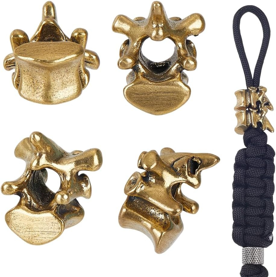 10PCS Retro Brass Vertebra Beads Antique EDC Charms Pendant EDC DIY Bracelet Bac