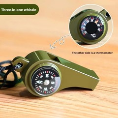 New 7 in 1 Camping Hiking Emergency Survival Whistle with Compass,Thermometer,Ou