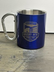 Brushy Mountain State Pen Mug Blue Camp Cup Carabiner Handle TN