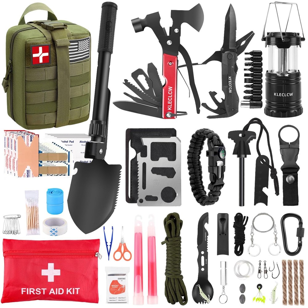 160 Pc Survival First Aid Kit Camping Hiking Hunting Outdoor Adventure Molle Bag