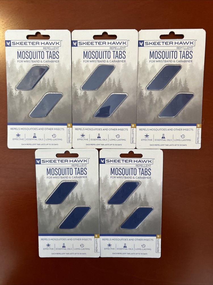 Lot of 5 Skeeter Hawk Mosquito Replacement Tabs 2 PK For Wristband & Carabiner